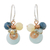 Quartz dangle earrings, 'Blue Bubbles' - Light Blue Quartz and Glass Bead Dangle Earrings with Copper thumbail
