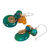 Serpentine and quartz dangle earrings, 'Moonlight Garden in Green' - Green Quartz and Serpentine Bead Dangle Earrings with Copper