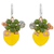 Quartz dangle earrings, 'Love Garden in Yellow' - Heart Shaped Yellow Quartz and Glass Bead Dangle Earrings thumbail