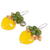 Quartz dangle earrings, 'Love Garden in Yellow' - Heart Shaped Yellow Quartz and Glass Bead Dangle Earrings (image 2b) thumbail