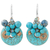 Beaded dangle earrings, 'Moonlight Garden in Blue' - Dyed Calcite Sterling Silver Dangle Earrings from Thailand