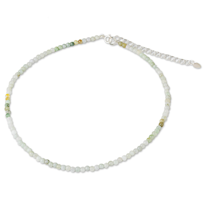 Halskette aus Jadeperlen - Handgefertigte Halskette aus asiatischen Jadeperlen aus Thailand