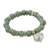 Jade beaded stretch bracelet, 'Jade Elephant' - Jade Beaded Bracelet Handmade in Thailand with Elephant (image 2a) thumbail