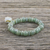Jade beaded stretch bracelet, 'Jade Elephant' - Jade Beaded Bracelet Handmade in Thailand with Elephant (image 2b) thumbail