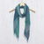 Silk scarf, 'Elusive Summer' - Hand Woven Silk Scarf in Teal Celadon Azure from Thailand (image 2) thumbail