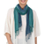 Silk scarf, 'Elusive Summer' - Hand Woven Silk Scarf in Teal Celadon Azure from Thailand thumbail