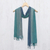 Silk scarf, 'Elusive Summer' - Hand Woven Silk Scarf in Teal Celadon Azure from Thailand (image 2b) thumbail
