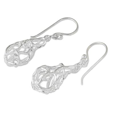 Ohrhänger aus Sterlingsilber - Ohrhänger aus Sterlingsilber im Netzdesign aus Thailand