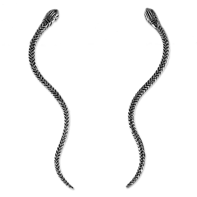 Tropfenohrringe aus Sterlingsilber - Schlangen-Ohrringe aus Sterlingsilber aus Thailand