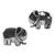 Aretes de plata de ley - Pendientes de tuerca de plata de ley con forma de elefante de Tailandia