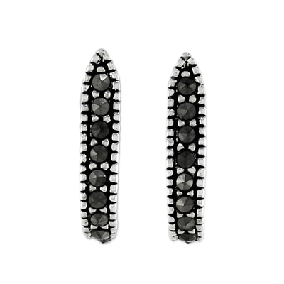 Sterling Silver Marcasite Drop Earrings from Thailand