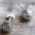 Sterling silver stud earrings, 'Bursting Stars' - Hand Made Sterling Silver Stud Earrings Round from Thailand