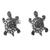 Sterling silver button earrings, 'Little Turtles' - Sterling Silver Button Earrings Turtle Shape from Thailand (image 2a) thumbail