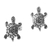 Sterling silver button earrings, 'Little Turtles' - Sterling Silver Button Earrings Turtle Shape from Thailand (image 2e) thumbail