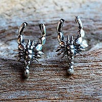 Featured review for Sterling silver button earrings, Little Scorpions