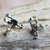 Sterling silver button earrings, 'Little Scorpions' - Sterling Silver Button Earrings Scorpion Shape from Thailand