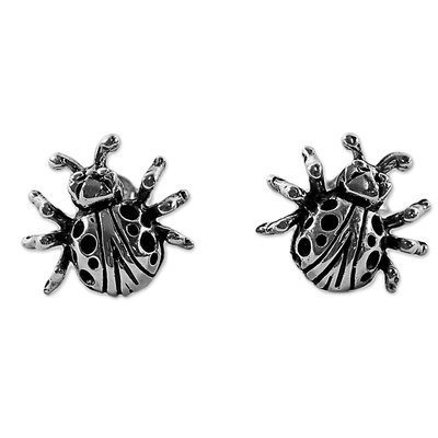Sterling Silver Ladybug Stud Earrings from Thailand