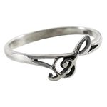 Sterling silver band ring, 'Timeless Melody' - Sterling Silver Band Ring Musical from Thailand