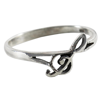 Sterling Silver Band Ring Musical from Thailand