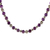 Amethyst beaded necklace, 'Simple Grace' - Amethyst and 950 Silver Beaded Necklace from Thailand