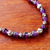 Amethyst beaded necklace, 'Simple Grace' - Amethyst and 950 Silver Beaded Necklace from Thailand