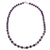 Amethyst beaded necklace, 'Simple Grace' - Amethyst and 950 Silver Beaded Necklace from Thailand (image 2e) thumbail