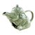 Ceramic oil warmer, 'Adorable Elephant' - Green Ceramic Clay Elephant Oil Warmer from Thailand