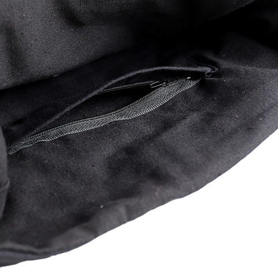 Bolso bandolera de algodón - Bolso bandolera bordado negro verde 100% algodón tailandia
