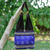 Cotton and silk blend shoulder tote bag, 'Summer Indigo' - Cotton Silk Blend Shoulder Bag Indigo Black Thailand thumbail