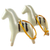 Celadon ceramic ornaments, 'Poised Pony' (pair) - Handmade Thai Celadon Ceramic Horse Ornaments (Pair)