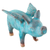 Ceramic figurine, 'Blue Flying Pig' - Ceramic Figurine of a Winged Blue Pig from Thailand (image 2d) thumbail