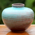 Ceramic bud vase, 'Seaward Sand' - Round Hand Crafted Watertight Ceramic Bud Vase from Thailand thumbail