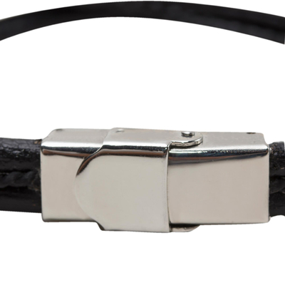 Armband aus Leder - Modernes schwarzes Lederarmband aus Thailand