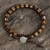 Jasper and leather wrap bracelet, 'Stone Charms' - Handmade Jasper and Leather Wrap Bracelet from Thailand (image 2) thumbail