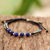 Lapis lazuli beaded bracelet, 'Blissful Breeze' - Lapis Lazuli and Sterling Silver Beaded Bracelet with Leaf (image 2) thumbail