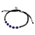 Lapis lazuli beaded bracelet, 'Blissful Breeze' - Lapis Lazuli and Sterling Silver Beaded Bracelet with Leaf thumbail