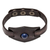 Lapis lazuli and leather wristband bracelet, 'Blue Soul' - Leather and Lapis Lazuli Adjustable Snap Bracelet thumbail