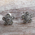 Marcasite stud earrings, 'Pretty Blossoms' - Sterling Silver and Marcasite Flower Stud Earrings (image 2) thumbail