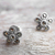 Marcasite stud earrings, 'Pretty Blossoms' - Sterling Silver and Marcasite Flower Stud Earrings (image 2b) thumbail