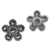 Marcasite stud earrings, 'Pretty Blossoms' - Sterling Silver and Marcasite Flower Stud Earrings (image 2d) thumbail