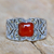 Chalcedony and marcasite single stone ring, 'Deep Orange' - Chalcedony and Marcasite Single Stone Ring from Thailand (image 2b) thumbail