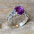 Amethyst and marcasite cocktail ring, 'Purple Queen' - Amethyst and Marcasite Cocktail Ring from Thailand thumbail
