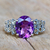 Amethyst and marcasite cocktail ring, 'Purple Queen' - Amethyst and Marcasite Cocktail Ring from Thailand (image 2b) thumbail