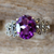 Amethyst and marcasite cocktail ring, 'Purple Queen' - Amethyst and Marcasite Cocktail Ring from Thailand (image 2c) thumbail