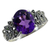 Amethyst and marcasite cocktail ring, 'Purple Queen' - Amethyst and Marcasite Cocktail Ring from Thailand (image 2d) thumbail