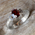 Garnet single-stone ring, 'Believe in Love' - Garnet and Sterling Silver Single Stone Ring from Thailand (image 2) thumbail