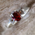 Garnet single-stone ring, 'Believe in Love' - Garnet and Sterling Silver Single Stone Ring from Thailand (image 2b) thumbail