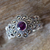 Amethyst and marcasite cocktail ring, 'Glistening Daisy' - Amethyst and Marcasite Cocktail Ring from Thailand (image 2c) thumbail