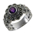 Amethyst and marcasite cocktail ring, 'Glistening Daisy' - Amethyst and Marcasite Cocktail Ring from Thailand (image 2d) thumbail