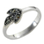 Marcasite cocktail ring, 'Simple Leaf' - Sterling Silver and Marcasite Cocktail Ring Leaf Thailand (image 2d) thumbail